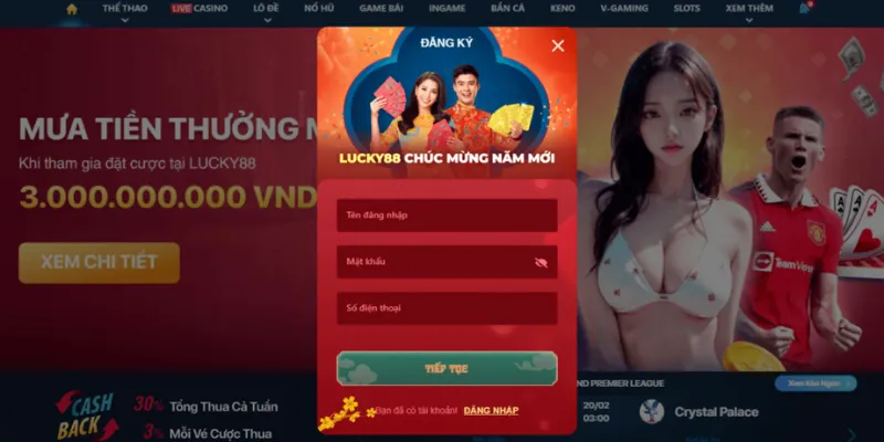 Đăng ký Lucky88 nhận ưu đãi và thưởng hấp dẫn.