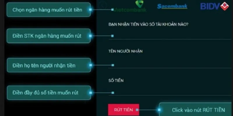 Rút tiền chỉ vài bước, tiền về ngay lập tức.